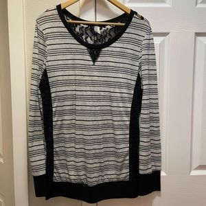 White/Black Lace top